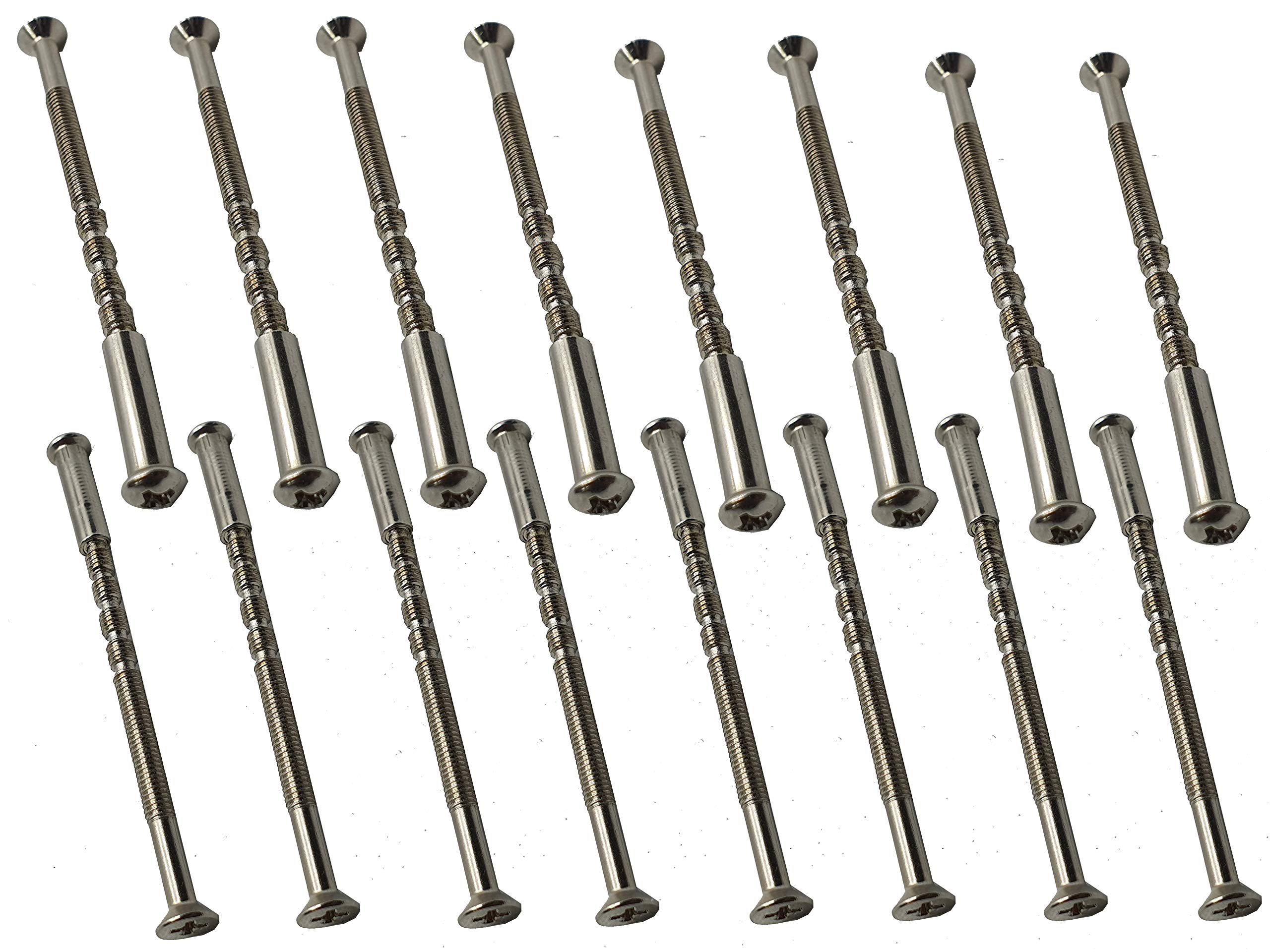 M4 Door Handle Screws with Connecting Sleeve Male to Female for Door Handle, Knobs Escutcheons and Others (Chrome) Pack of 16