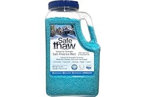 Safe Thaw Ice Melter - 100% Salt-Free, Pet & Concrete Safe, Industrial Strength, Chloride-Free with Traction Agent - Use on A