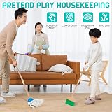 HELLOWOOD 8-Piece Wooden Cleaning Set for Kids Beech Wood Pretend Play view 3