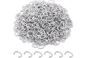 Rustark 1000 Pcs 1/2" Galvanized Hog Rings, Professional Upholstery Hog Rings Set for Furniture,Fencing,Bagging, Railing, Sausage Casing, Meat Bags, Shock Cords