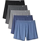 DAVID ARCHY Men's Boxer Shorts Bamboo Rayon Breathable & Cool Boxer for Men Loose Fit Men's Underwear with Fly 3 or 5 Pack
