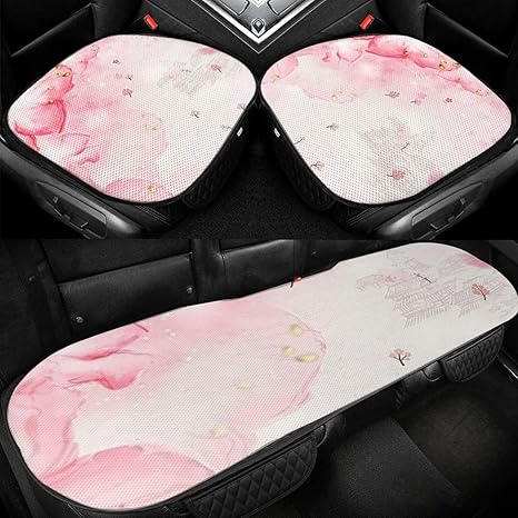 Amazon Co Jp 車用シートカバー 3点セット カー用品 ピンク 桜 桜散る 和風 カーシートクッション 前座席用2枚 後部座席用1枚 カーシートカバーセット 車座席シート 座布団 おしゃれ カー装飾 滑り止め 圧力分散 自宅用 汚れ防止 ホーム キッチン
