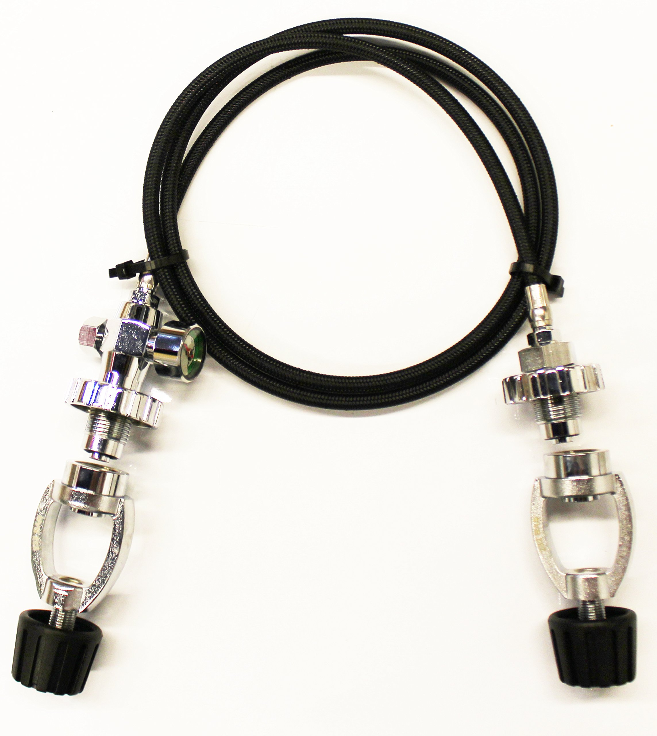 H2ODYSSEY Complete Scuba Transfill Hose Set Cylinder Equalizer DIN or Yoke (Adapter) with Deluxe