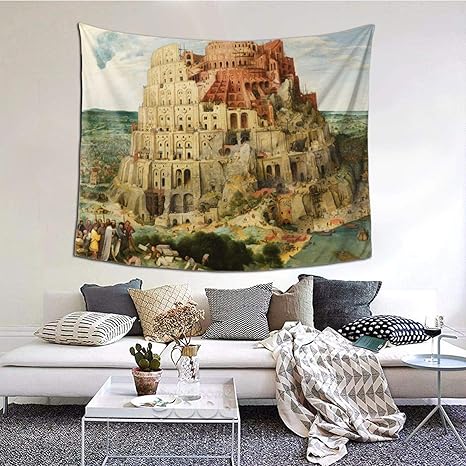 Amazon Co Jp ピーテル ブリューゲル バベルの塔 タペストリー 壁掛けタペストリー 壁飾り壁画 布ポスター インテリア 部屋飾り リビングルーム ベッドルーム お店 装飾用品 おしゃれ雑貨 多機能 個性ギフト Tapestry ホーム キッチン
