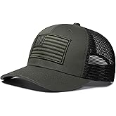 AURR American Flag Trucker Hat, Patriotic Baseball Cap for Men & Women, Breathable Mesh Adjustable Snapback, USA Flag Patch