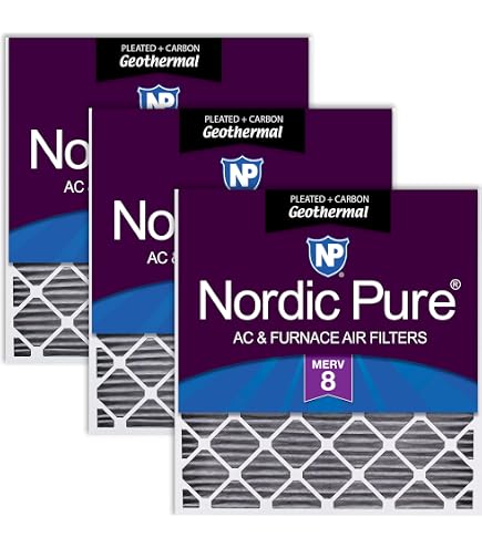 Nordic Pure 30x32x2 Geothermal Pleated MERV 8 + Carbon Air Filters