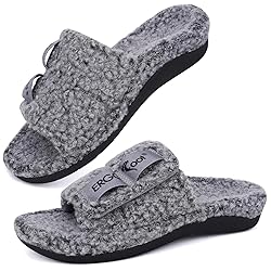 ERGOfoot Fuzzy House Slippers with Arch Support for