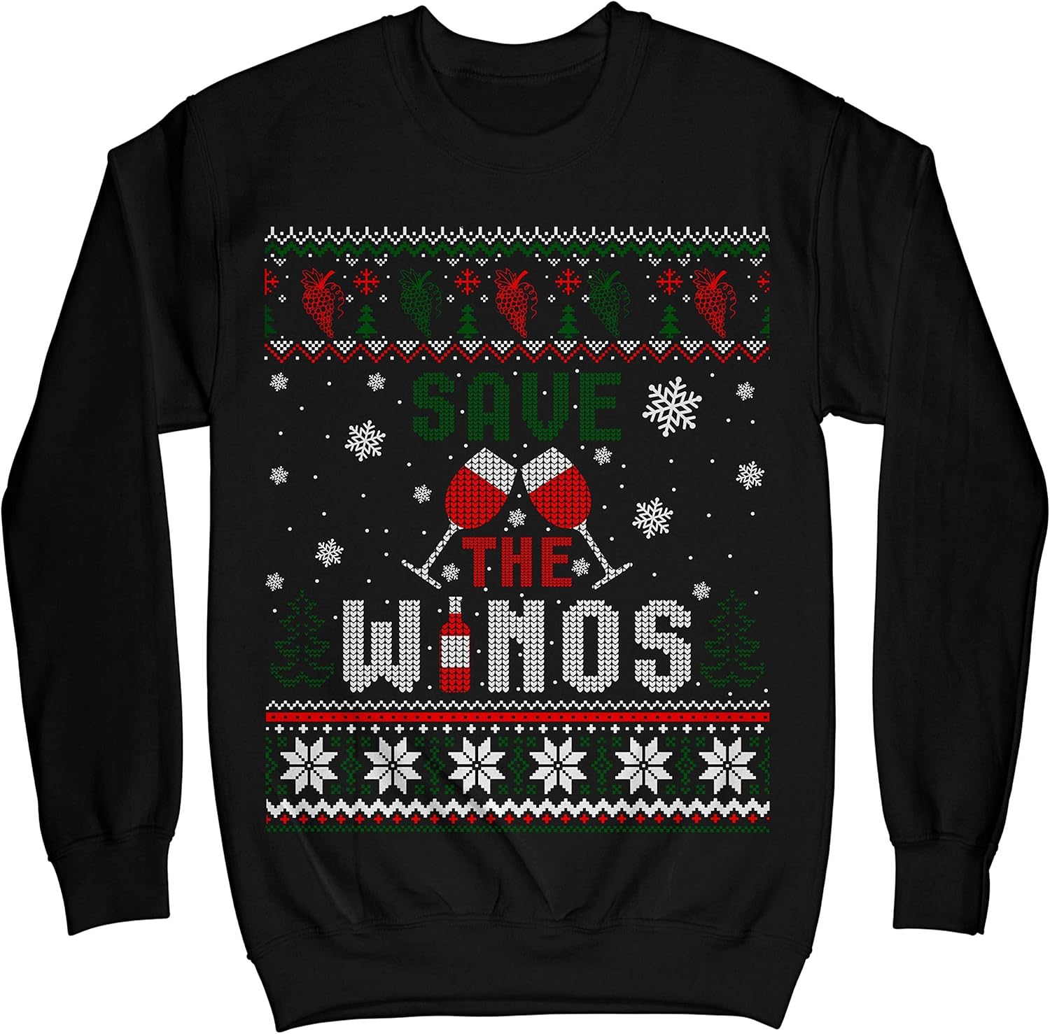 Save The Winos Suéter navideño con Texto en inglés"Drinking Winos