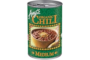 Amy's Organic Chili, Vegan Medium Chili, Light in Sodium, Gluten Free, Made With Organic Red Beans and Tofu, 14.7 Oz