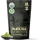 NaturaleBio Matcha Green Tea Powder. Ceremonial Grade Organic, 1 oz. From Uji, Kyoto for Traditional Japanese Tea Ceremony. Matcha Powder Free of Added Sugars and Preservatives.
