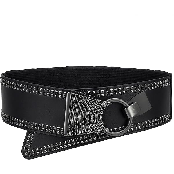 2396 3 Inch Wide Waspie Elastic Vintage Braided Buckle Waist Belt (midnight Amazon.com: BlackButterfly 3 Inch Wide Waspie Elastic  main image 4