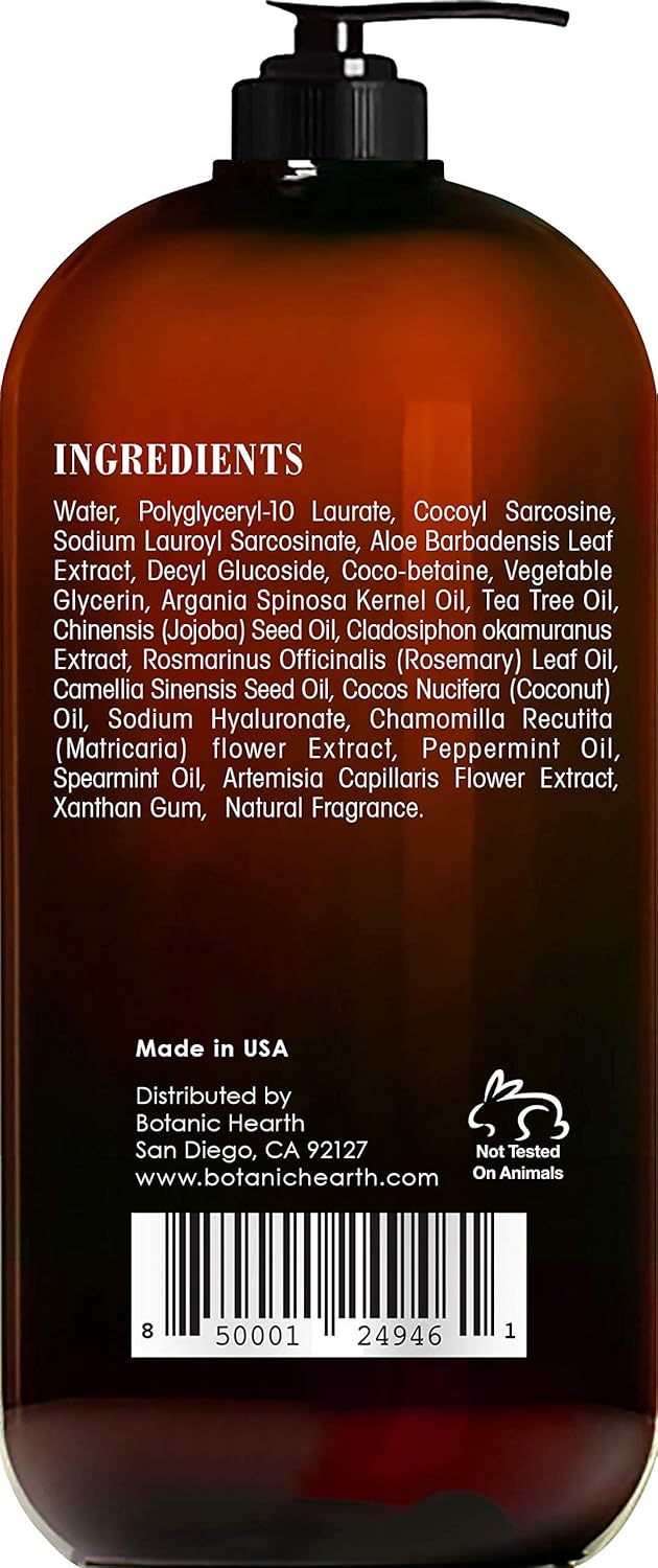 Botanic Hearth Tea Tree Liquid Hand Soap - Sulfate Free Formula - Multi Purpose Hand Wash with Aloe Vera and Therapeutic Grade Tea Tree Oil, Pump Dispenser - 16 fl oz : Beauty