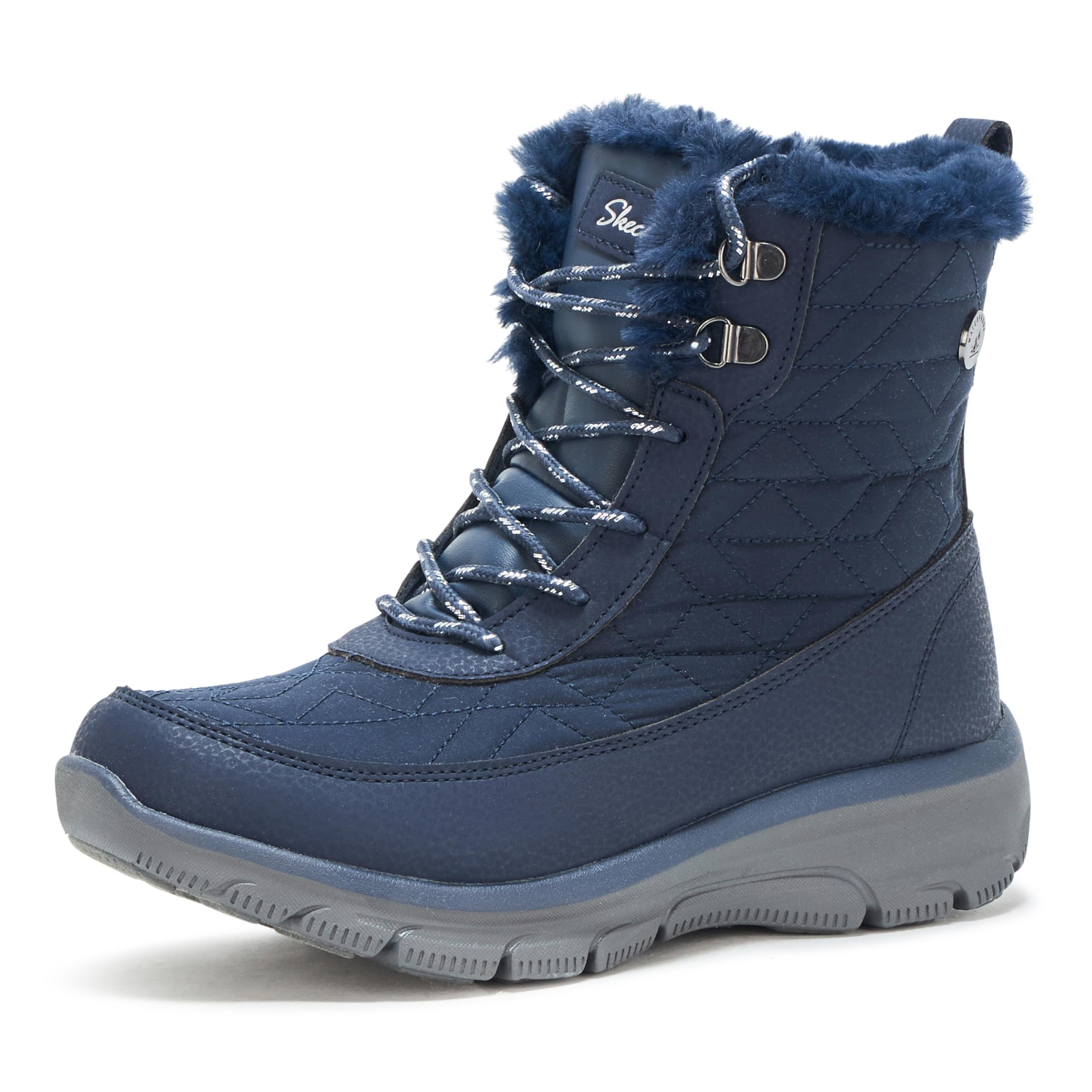 Skechers Women’s Easy Going-FROSTLINE Ankle Boot, Navy, 6