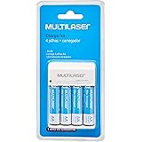 Carregador de Pilhas Multilaser AA/AAA + 4 Pilhas AA 2500Mah - CB054, turquoise