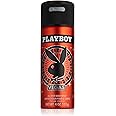 Playboy Male Body Spray, Vegas Scent, 4 oz., Long Lasting Body Spray for Men from Playboy, Scents of Musk, Amber, Vanilla