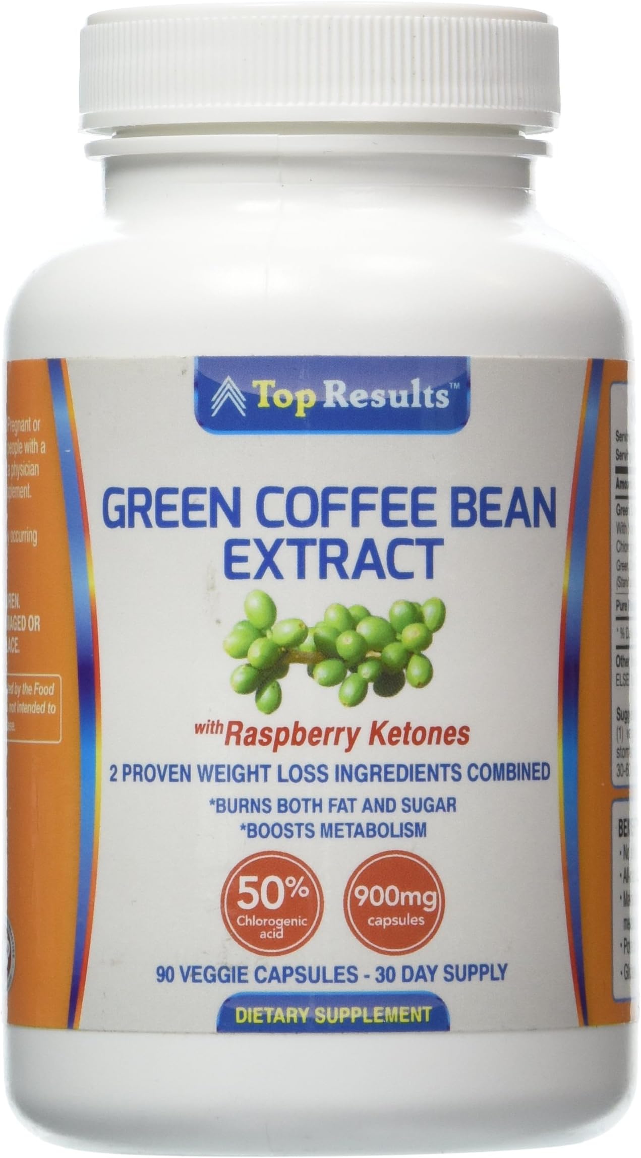 Pure Green Coffee Bean Extract Pills, 800mg GCA® (50% Chlorogenic Acid) Plus 100mg of Raspberry Ketones, Potent dosage of 900 mg - Natural Organic Ingredients - Ultra Quick Weight Loss Supplements - Lose Weight Fast With 90 Max Strength Fat Burner Diet Pills - GUARANTEED