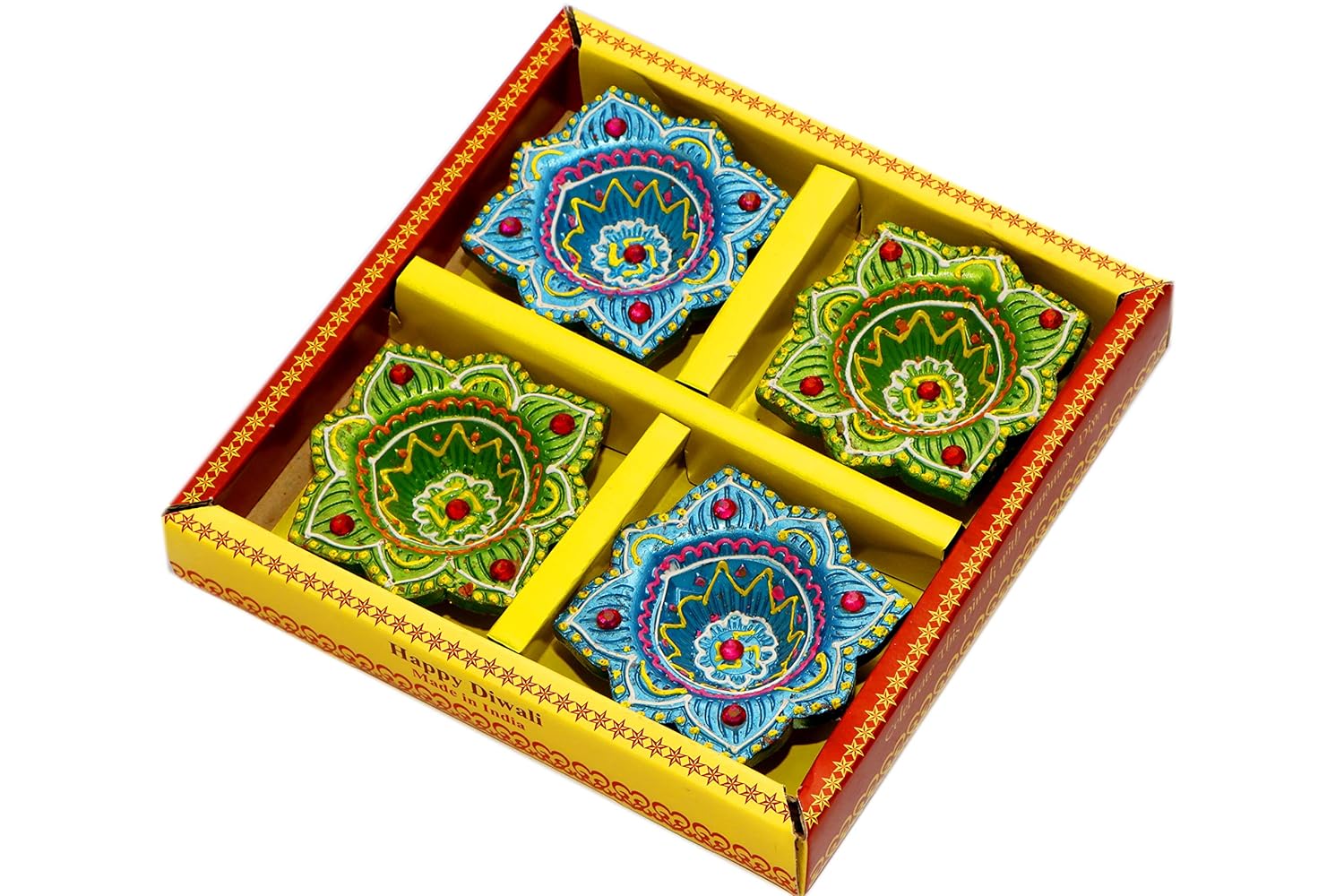 51 Unique Gift Ideas- Best Diwali Gifts- Exclusive Collection 35 Teracotta Multicolour Diya for Diwali