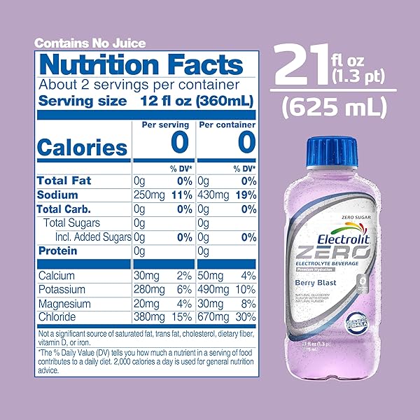ELECTROLIT, ZERO BERRY BLAST, 21 OUNCE