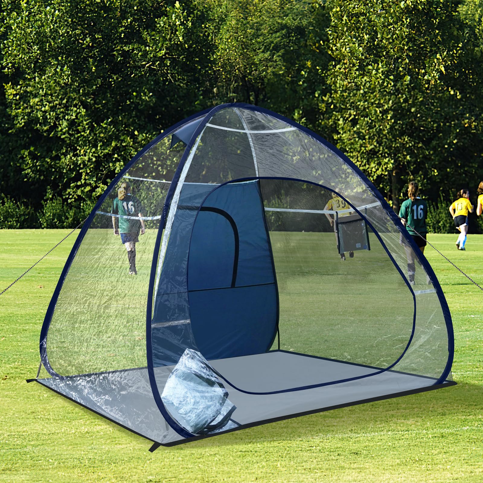 Photo 1 of UNP Sports Tent All Weather Clear PVC Camping Pod for Camping, Soccer, Football, and Ice Fishing (3 Person Tent Blue)
