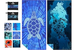 YONGOES 2 Pack Microfiber Lightweight Thin Beach Towel Sand Free Quick Dry Super Absorbent Large Towels for Swimming Pool Yoga Gym Travel Vacation Beach Accessories Essentials for Adults