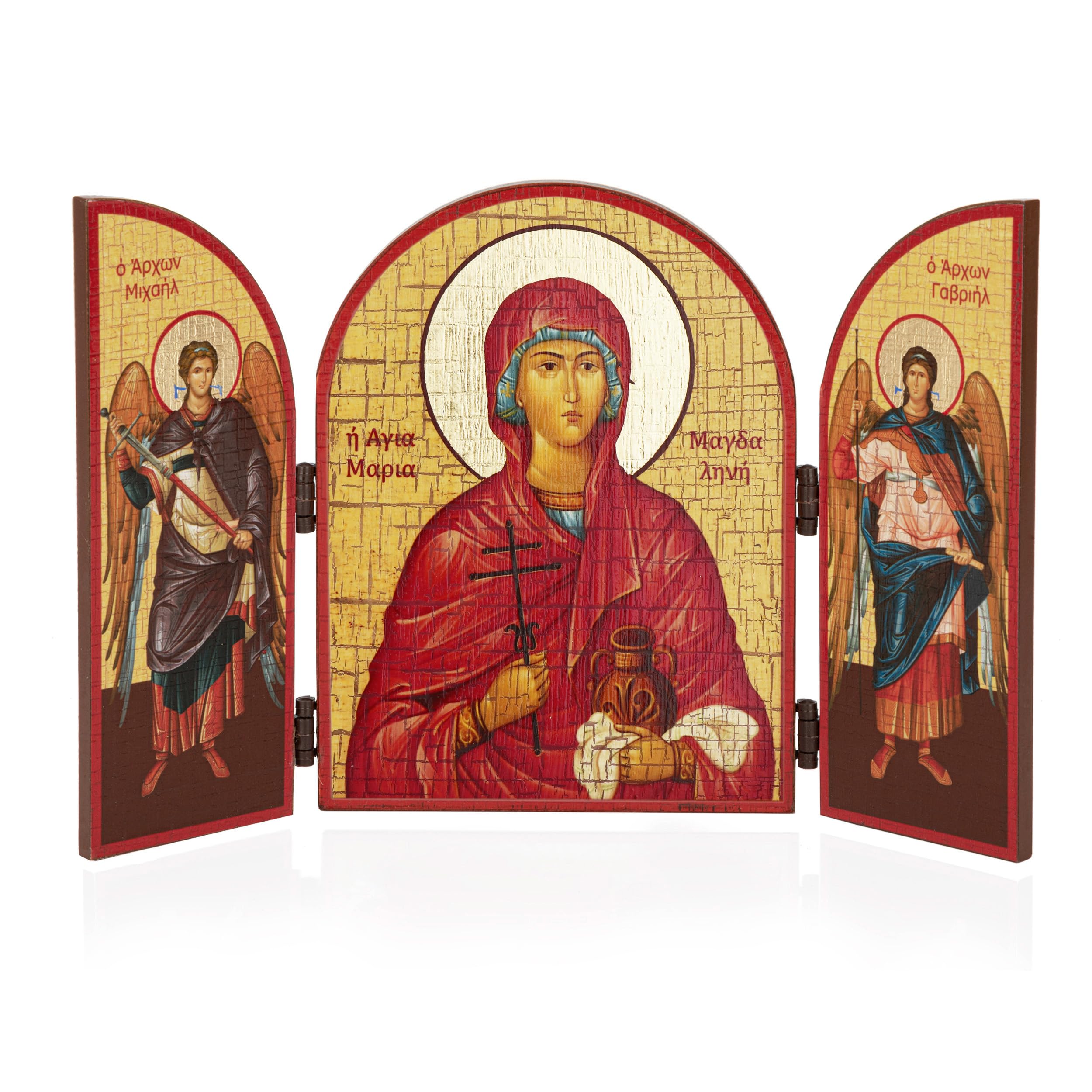 NKlaus Saint Mary Magdalene Icon Triptych Wooden 25 x 16 cm Christian 13882