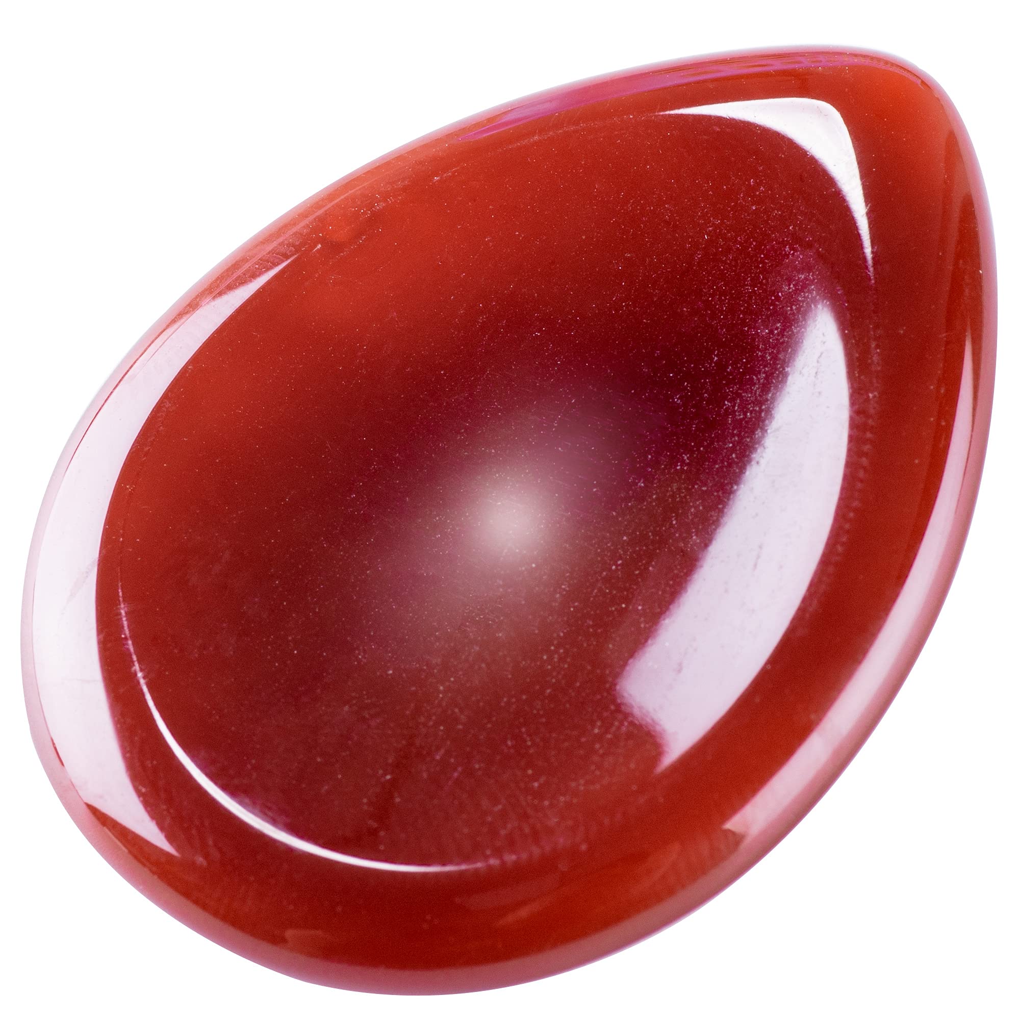 UFEEL Carnelian Thumb Worry Stone - Natural Teardrop Chakra Healing Crystal Therapy Polished Tumbled Pocket Palm Stone for Anxiety Stress Relief