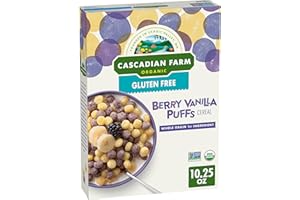 Cascadian Farm Organic Berry Vanilla Puffs Cereal, Gluten Free, 10.25 oz