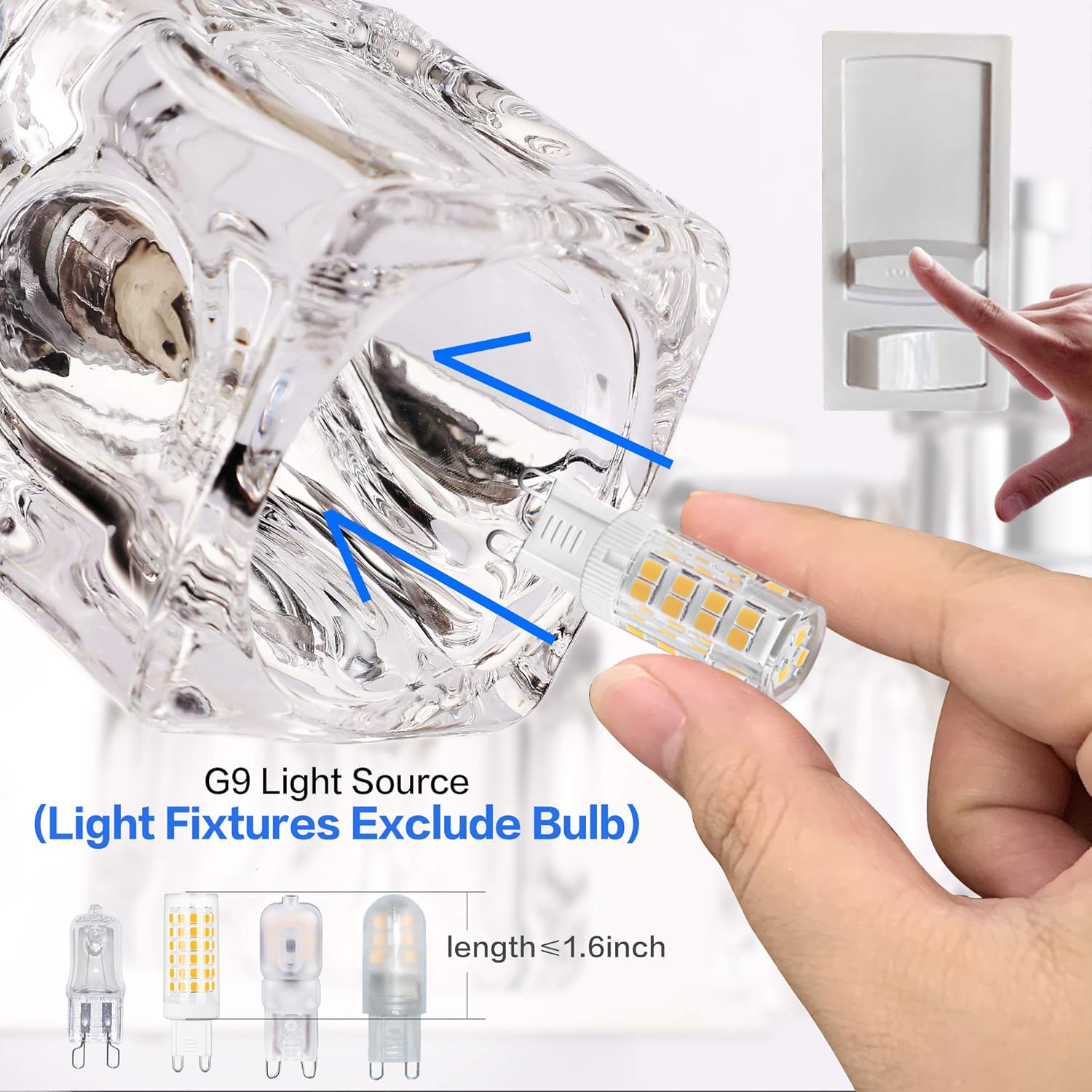 PRESDE Vanity Lights Bathroom Fixture Over Mirror 3 Lights LED Modern Chrome Fixtures Crystal Glass Globe - - 