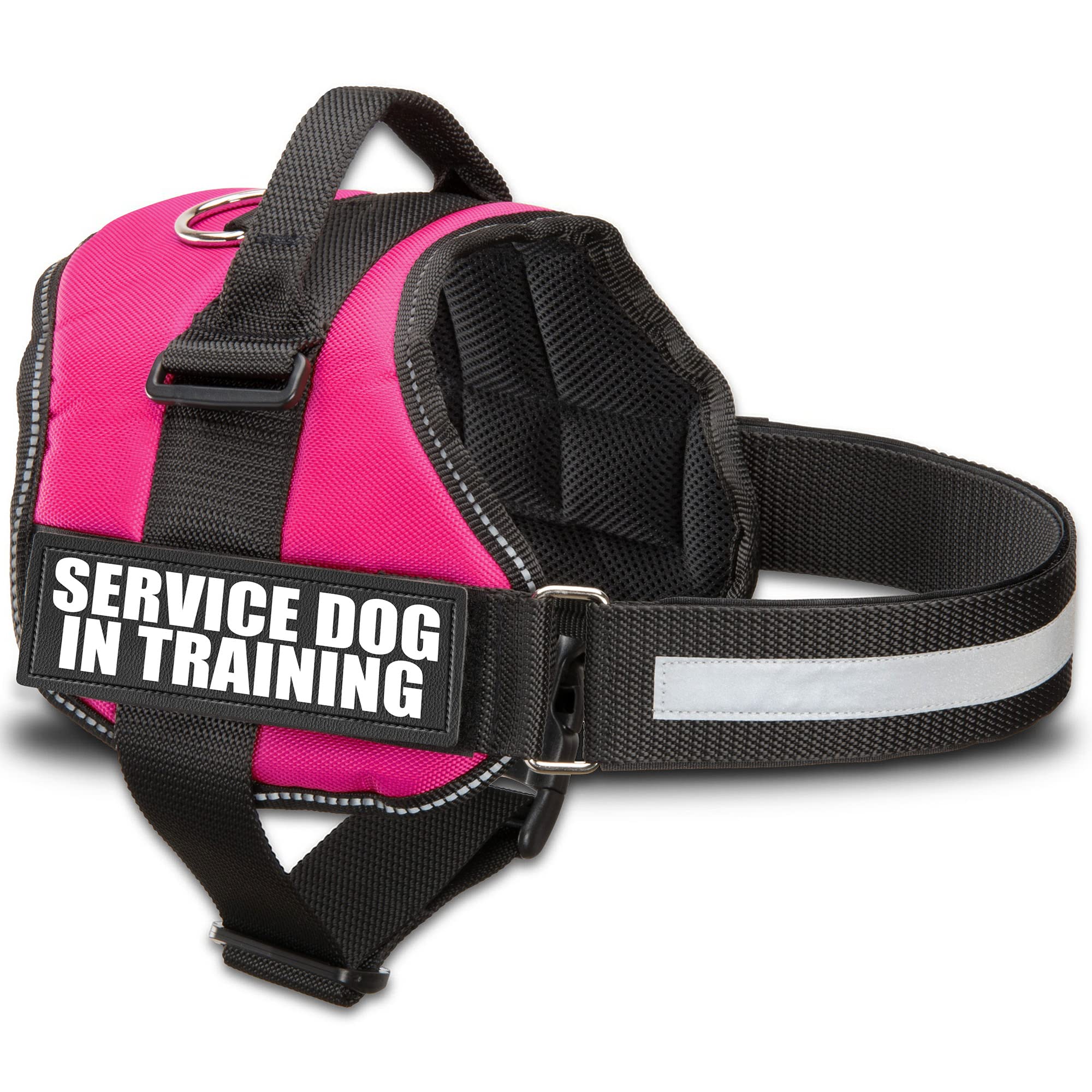 Service Dog in Training Vest with Hook and Loop Straps and Handle - Harnesses in Sizes from XXS to XXL - Service Dog Vest Harness Features Reflective Patch and Comfortable Mesh Design (Pink, Small) โ image 1