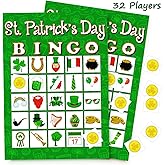 Moon Boat 32 Players St. Patrick’s Day Bingo Game Shamrock Party Favors/Supplies