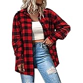 IN'VOLAND Womens Plus Size Flannel Plaid Shirt Roll Up Long Sleeve Mid-Long Button Down Shirts Casual Boyfriend Tops (Yarn Dyed lattice6, 18W)