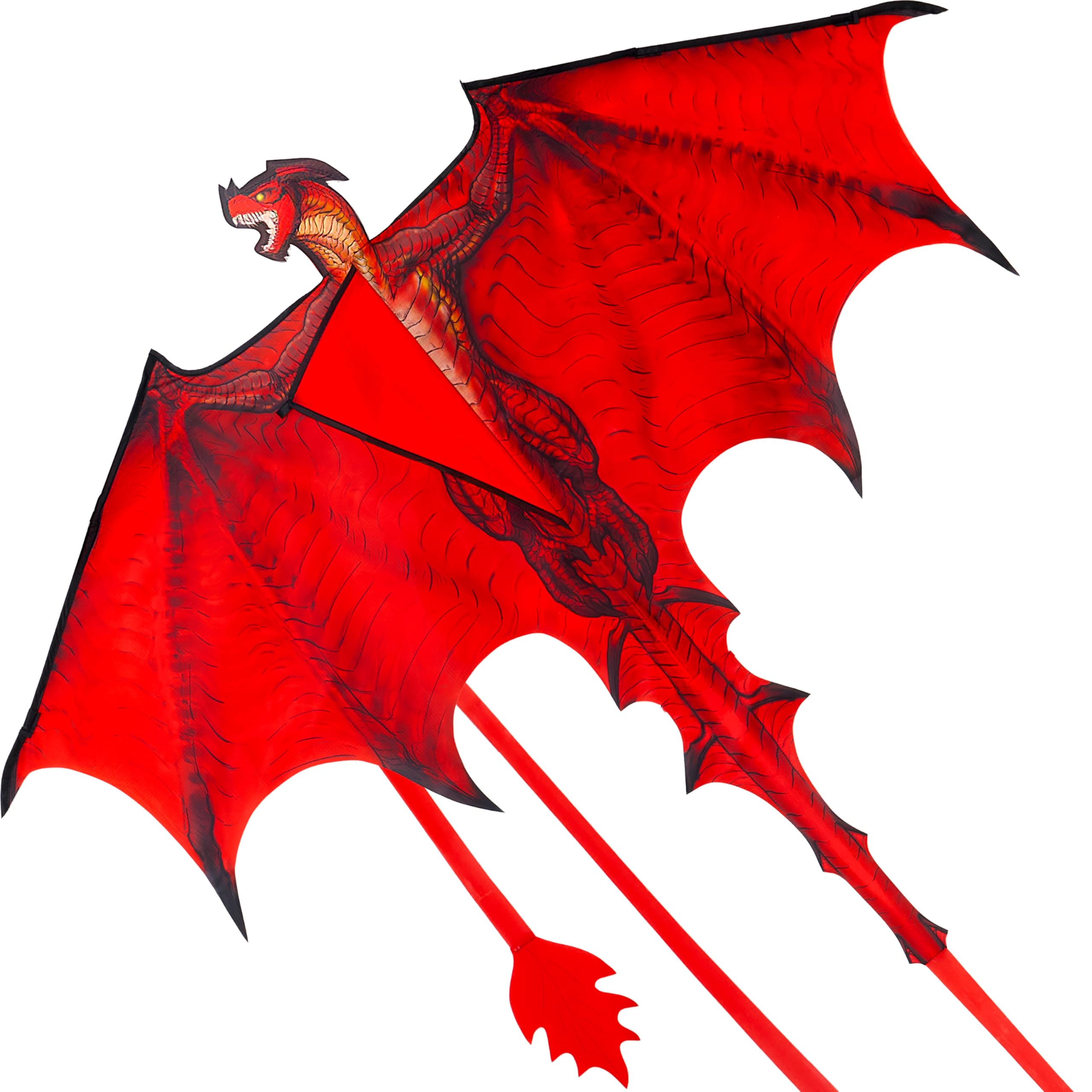JOYIN Dragon Kites for Kids and Adults, Easy to Fly Large Single Line Kite for Kids - 55" x 46" Red Kites with 328ft String for Beginners,Dragon Red Beach Kite for Outdoor Games and Activities