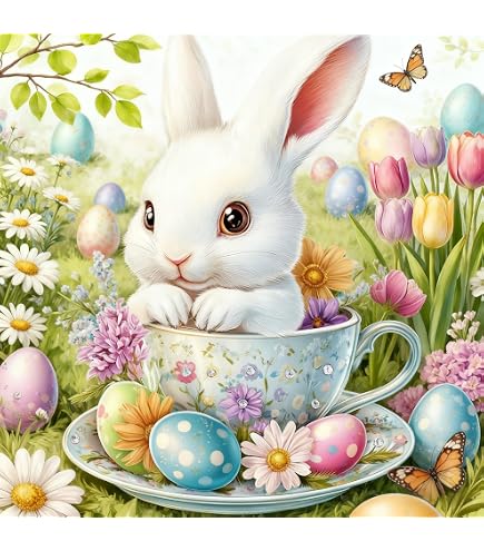 Amazon.com: Zlinnar DIY Easter Rabbits Diamond Painting for Adults