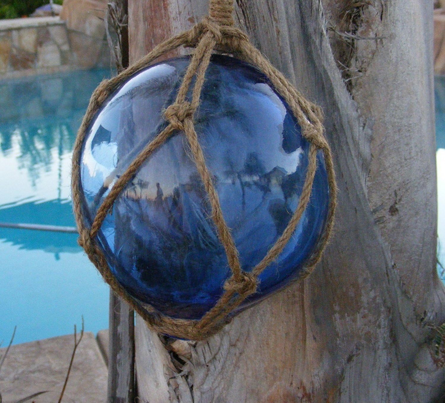 Japanese Glass Fishing Fish Net Blue Float Buoy Tiki Decor Amazon.ca