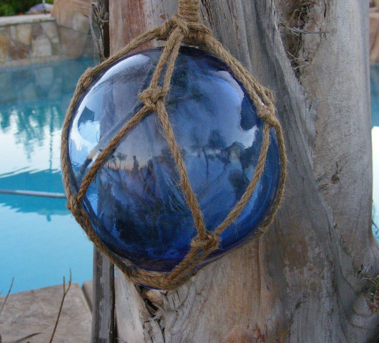 Photo 1 of Japanese Glass Fishing Float Fish Net Buoy Tiki Decor