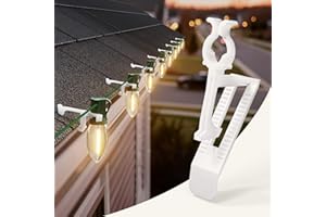 BRIGHTOWN All In One Christmas Light Clip, Universal Gutter and Shingle Clip for C7, C9 and Mini Lights, 100 Pack