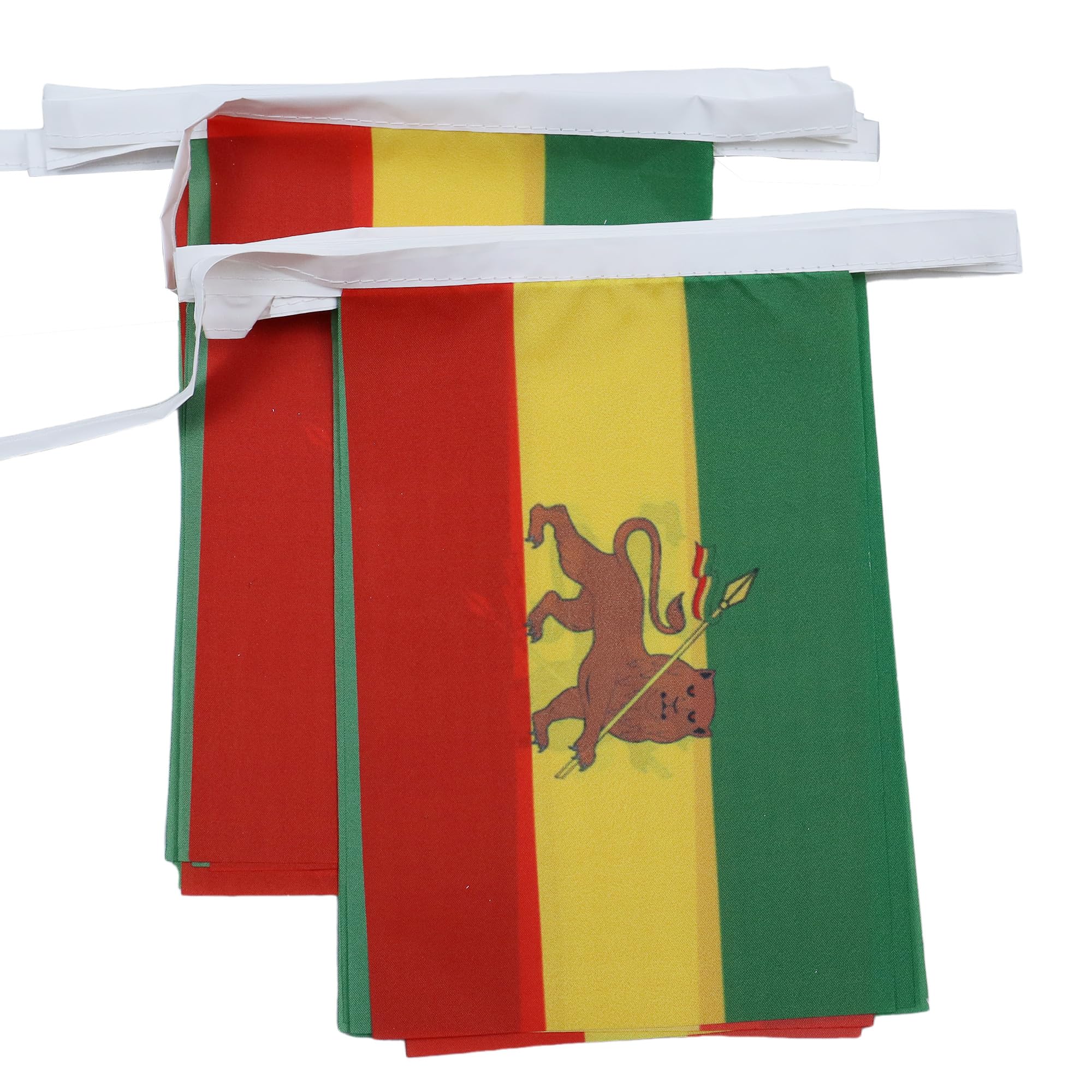 AZ FLAG Ethiopia with lion Bunting Flag, 20 Ft Garland 20 Small Ethiopian Flags 8'' x 6'', 100% Polyester String Pennant, 6 meters — image 1