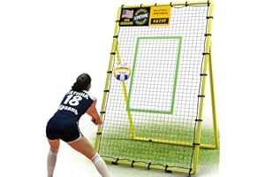 KuiBonu Volleyball Rebounder Net, 6 Adjustable Angles Volleyball Bounce Back Net, Volleyball Training Equipment with Carrybag, Also for Baseball, Lacrosse, Soccer Practicing - 7x4 Ft