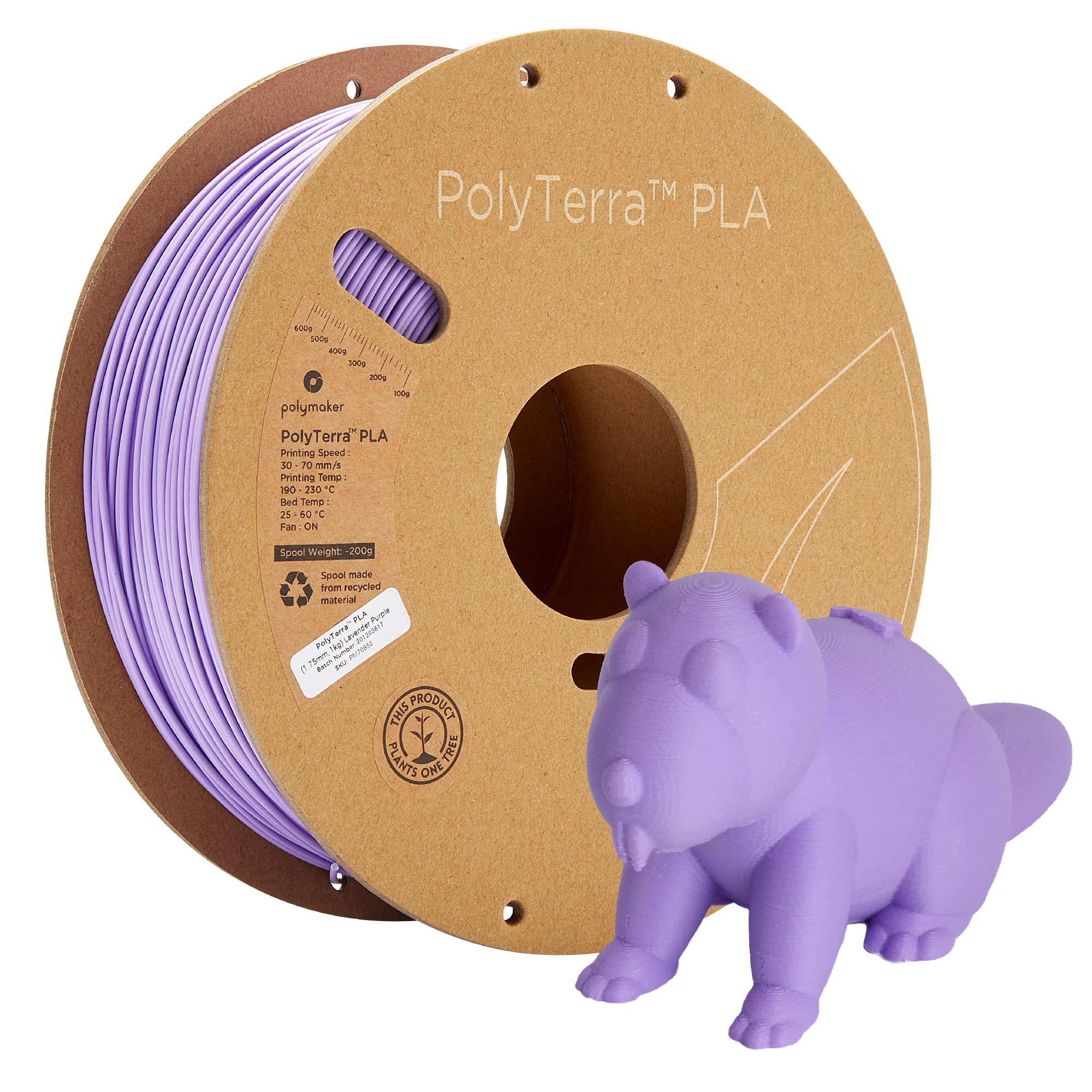 Polymaker 70852 PolyTerra PLA Filament PLA geringerer plasticgehalt 1.75mm 1000g Purple (matt) 1 pc(s)