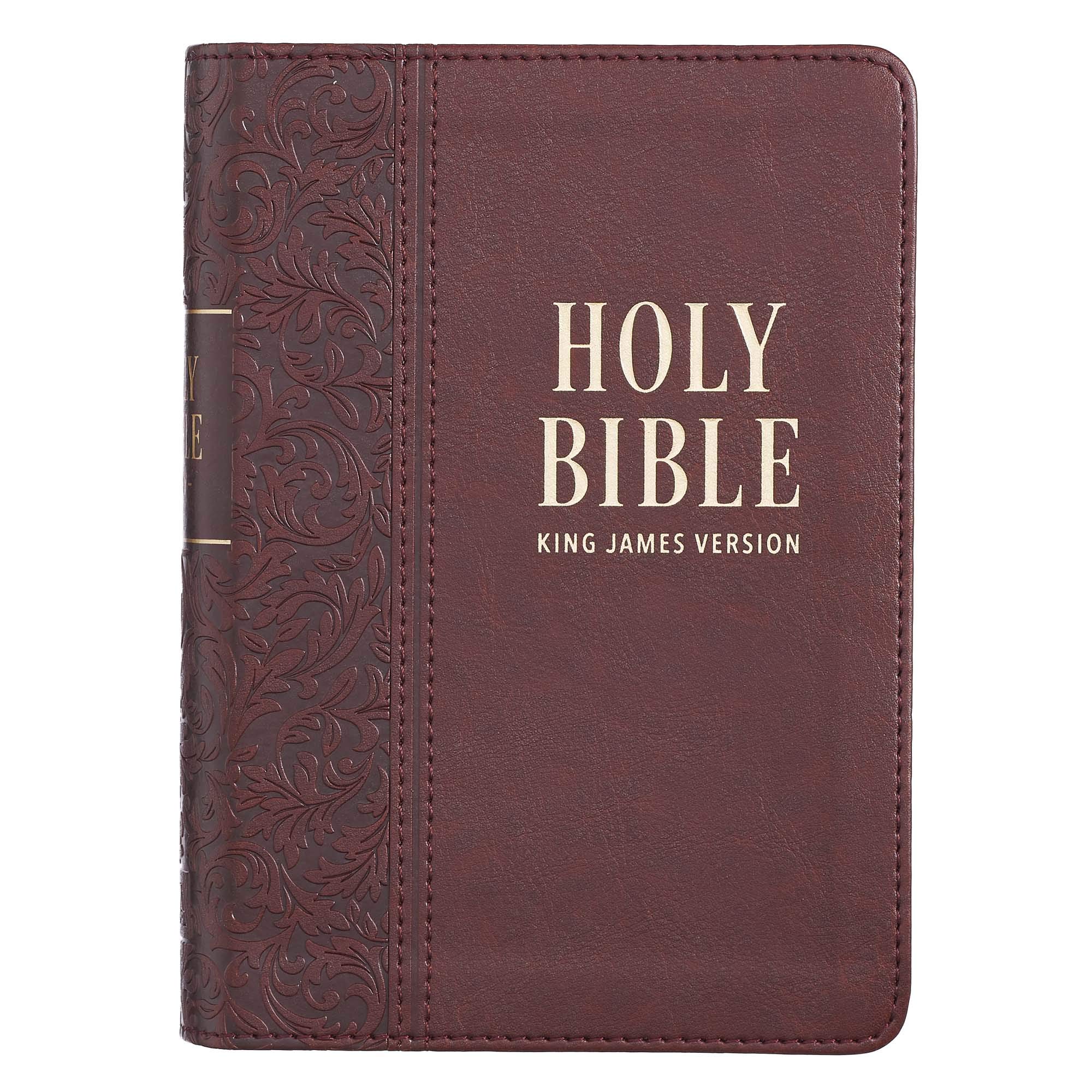 Kjv Holy Bible Large Print Compact Bible Brown Faux Leather Bible W Ribbon Marker Red Letter Edition King James Version Christian Art Publishers Amazon Com Books