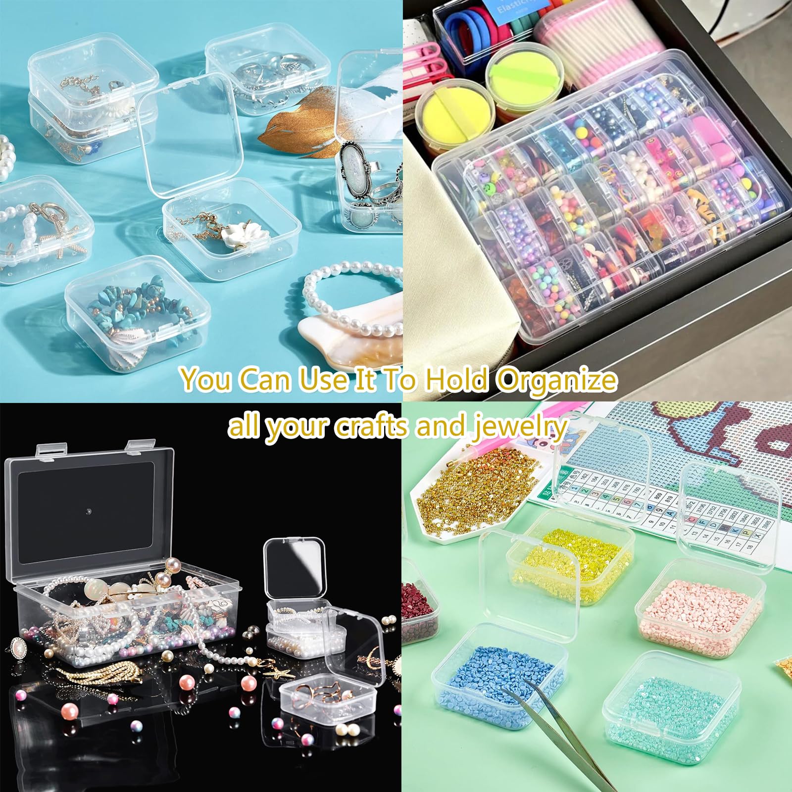 senylanhxy 31-Slot Clear Plastic Bead Organizer Box with Hinged Lids - Portable Craft Storage Container for Jewelry Making, DIY Crafts, Nail Art & Small Parts