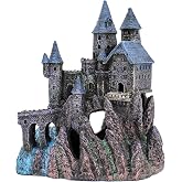 Penn-Plax Deco-Replicas Age-of-Magic Wizard&rsquo;s Castle, Part B Aquarium Decor | Extra Large, Durable Hand-Painted Resin with Swim Holes &amp; Hideouts - Safe for Freshwater &amp; Saltwater Tanks - 13 x 9 x 15.5 In