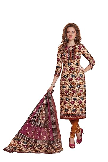 Womens Pure Cotton Batik Printed Unstitched Dress Material