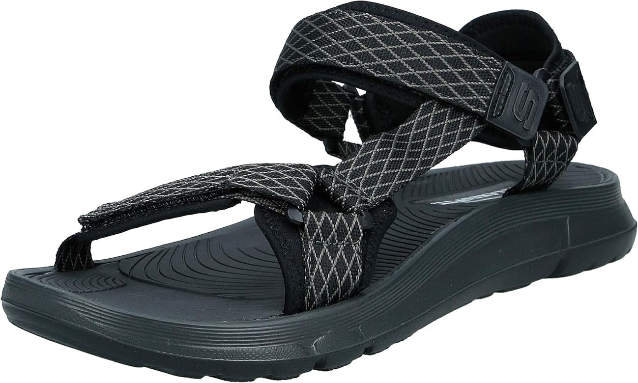 skechers sandals mens black