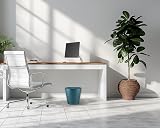 Zuvo 8L Navy Plastic Paper Bin with Wave Design – Office/Desk Waste Basket view 8