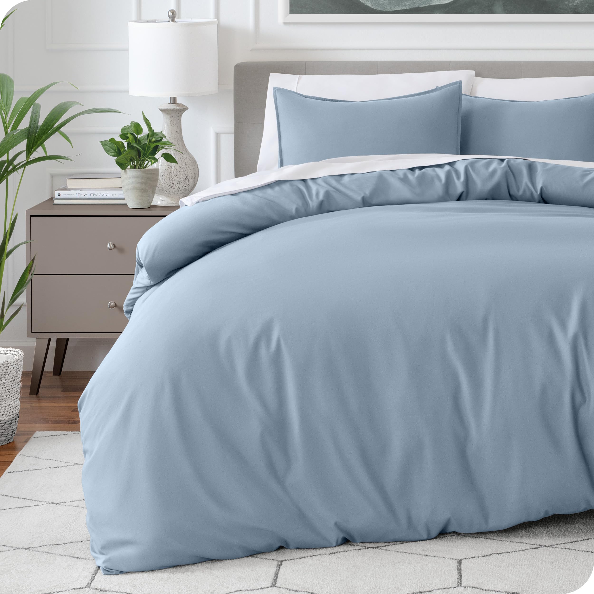 Bare Home Bedding Duvet Cover Extra Long Size - Premium 1800 Super Soft Collection - Lightweight, Cooling - Soft Breathable Bedding Duvet Cover (Twin/Twin XL, Dusty Blue)