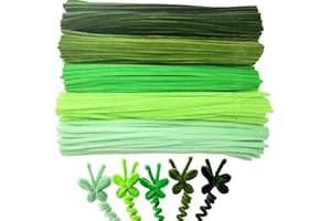 WNYBRIO 500pcs Colorful Green Pipe Cleaners Craft Supplies Chenille Stems for Handmade Gift Flower Bouquet DIY Art and Craft Projects