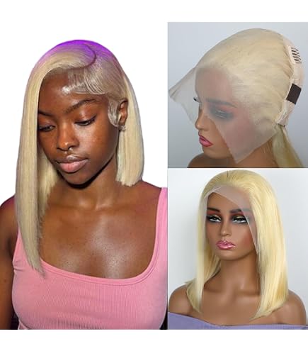 Amazon.com : 613 Bob Wigs 13x6 Short Human Hair Lace Front  display picture 3