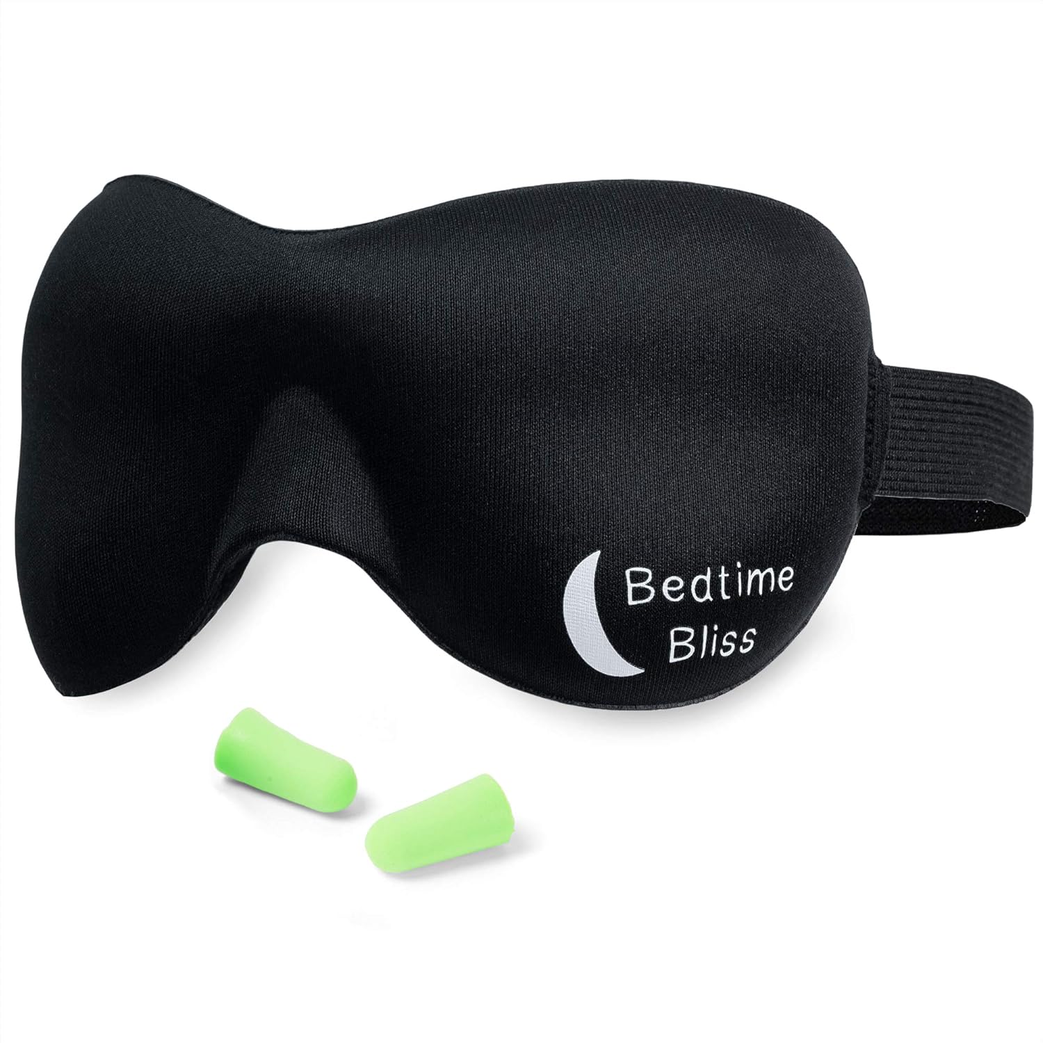 Bedtime Bliss Luxury Sleeping Eye Mask for Men & Women. Our Sleep Masks are Adjustable, Contoured & Comfortable for Full Blackout - Includes Carry Pouch and Ear Plugs -  Black : Beauty
