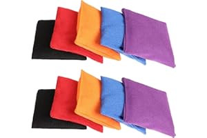 10 Pieces Bean Bags for Tossing 7x7cm Nylon Cornhole Bean Bag Sack Tossing Beanbags for Outdoor Family Games